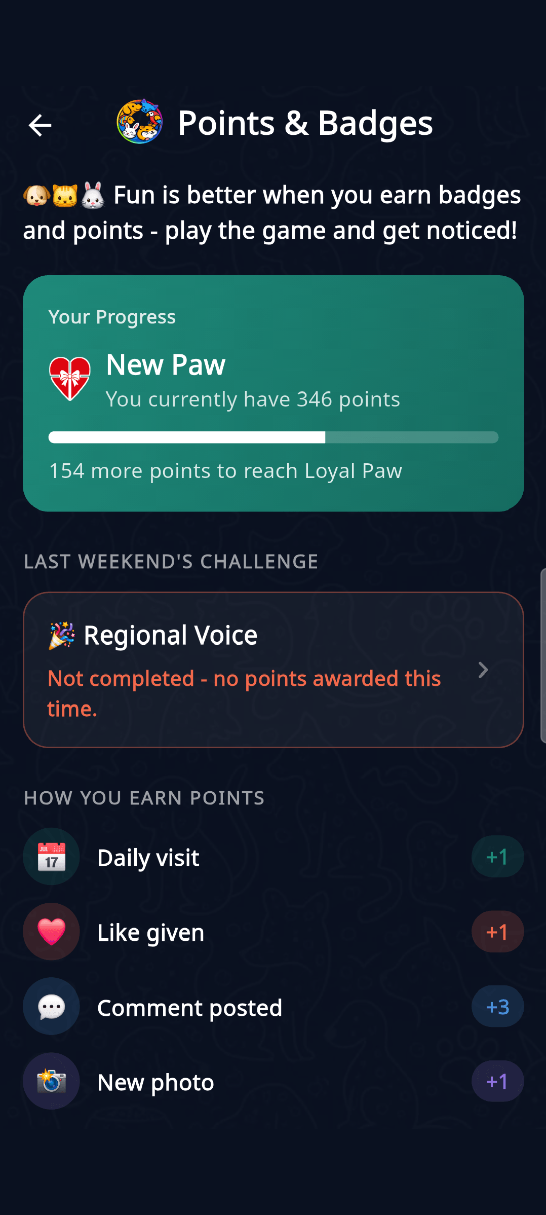 Points and badges
